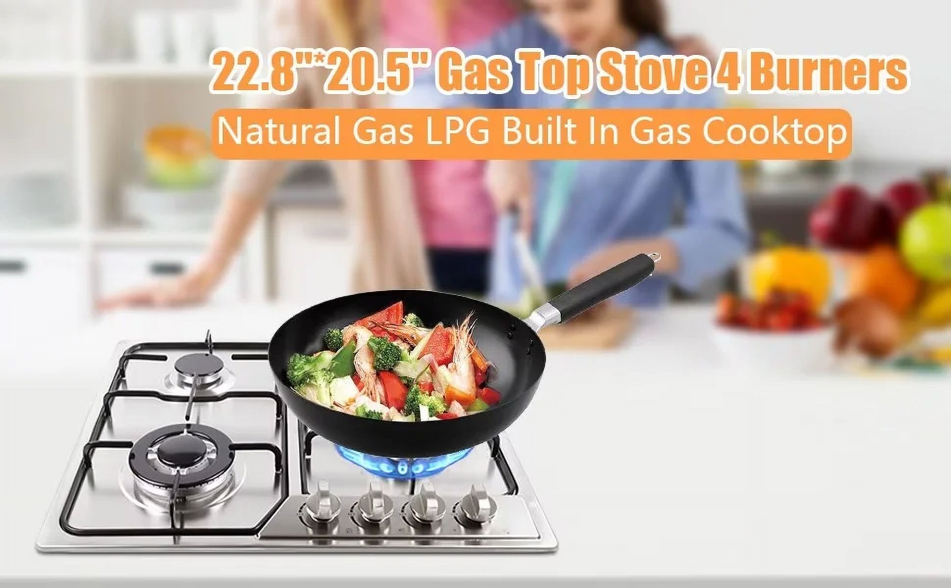 TFCFL 4 Burners 23" Stove Top BuiltIn Gas Propane Cooktop Cooking
