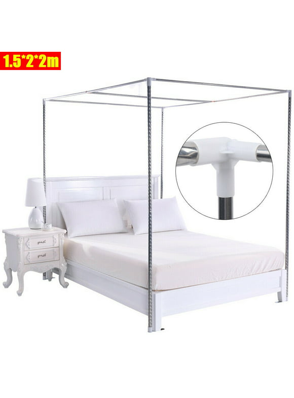 TFCFL 4 Corner Bed Mosquito Netting Bracket Stainless Steel Bedding Canopy Frame Post for Bedroom 1.5*2*2m