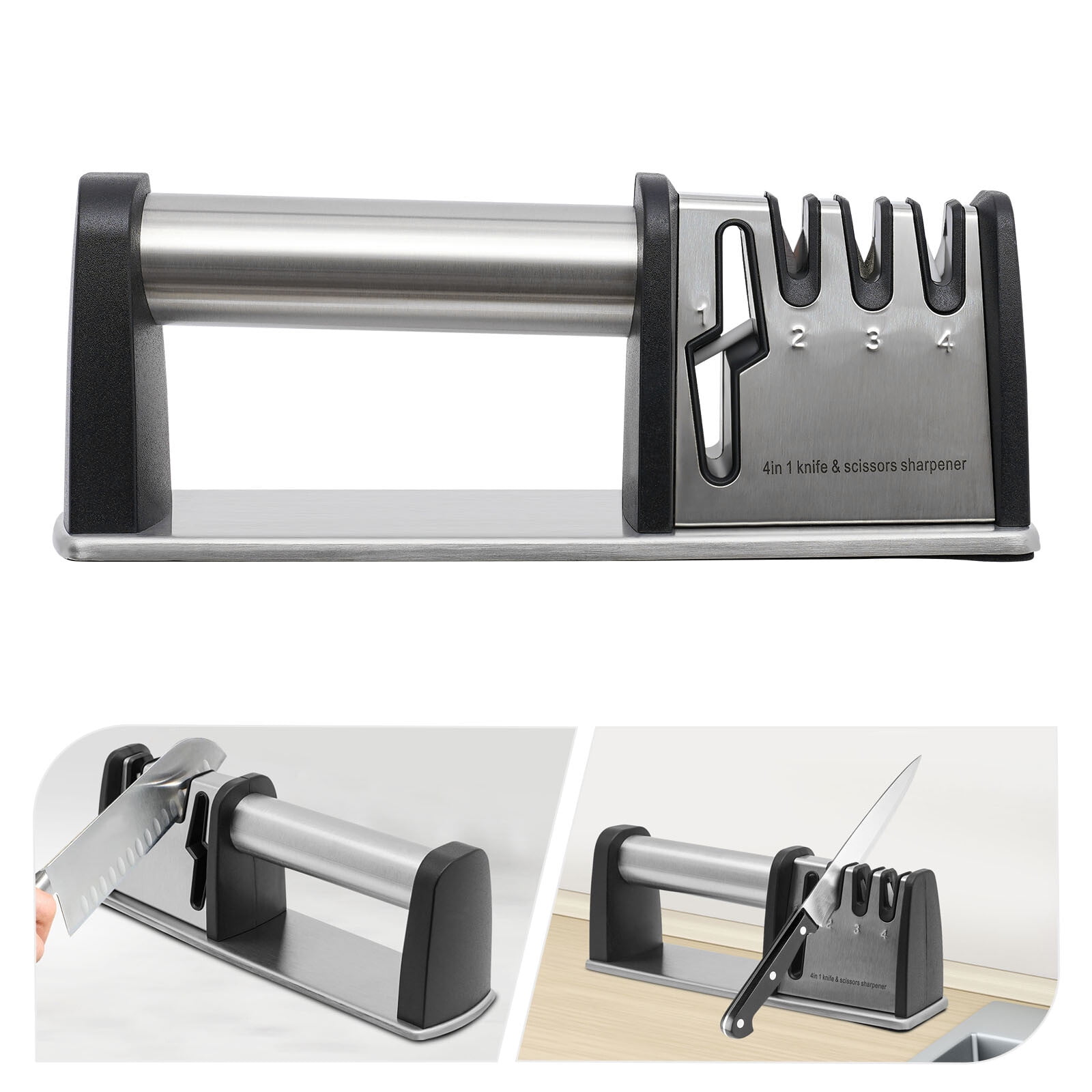 TFCFL 4 STAGE KNIFE SHARPENER PROFESSIONAL CERAMIC TUNGSTEN KITCHEN SHARPENING TOOL
