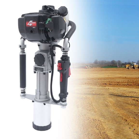 TFCFL 4 Stroke 37.7CC Gas Powered Post Driver Fence Pile Driver Hammer Push Pile Kit Gasoline Engine Heavy Duty