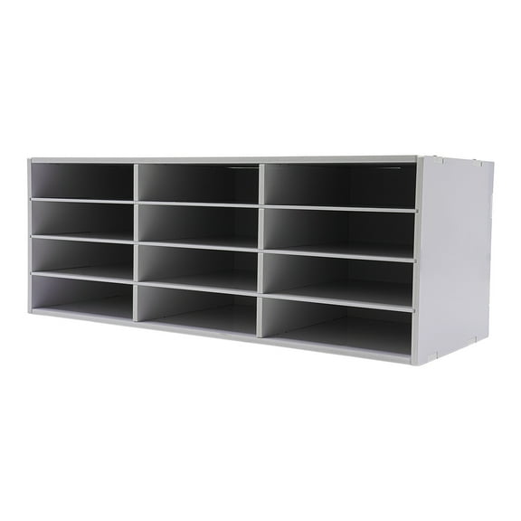 TFCFL 4 Tier 12 Slot Mail Sorter Organizer Desktop File Rack Office Paper Literature Storage Display Shelf