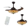 thumbnail image 1 of TFCFL 42 Inch Ceiling Fan Light Tiffany Style Stained Glass LED Chandelier Fan Lamp w/ Remote Fandelier!, 1 of 17