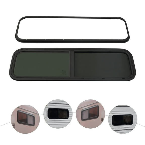 TFCFL 42" W x12" H Horizontal Slider Window RV Replacement Window with Mounting Trim Ring For Camper Van Trailer