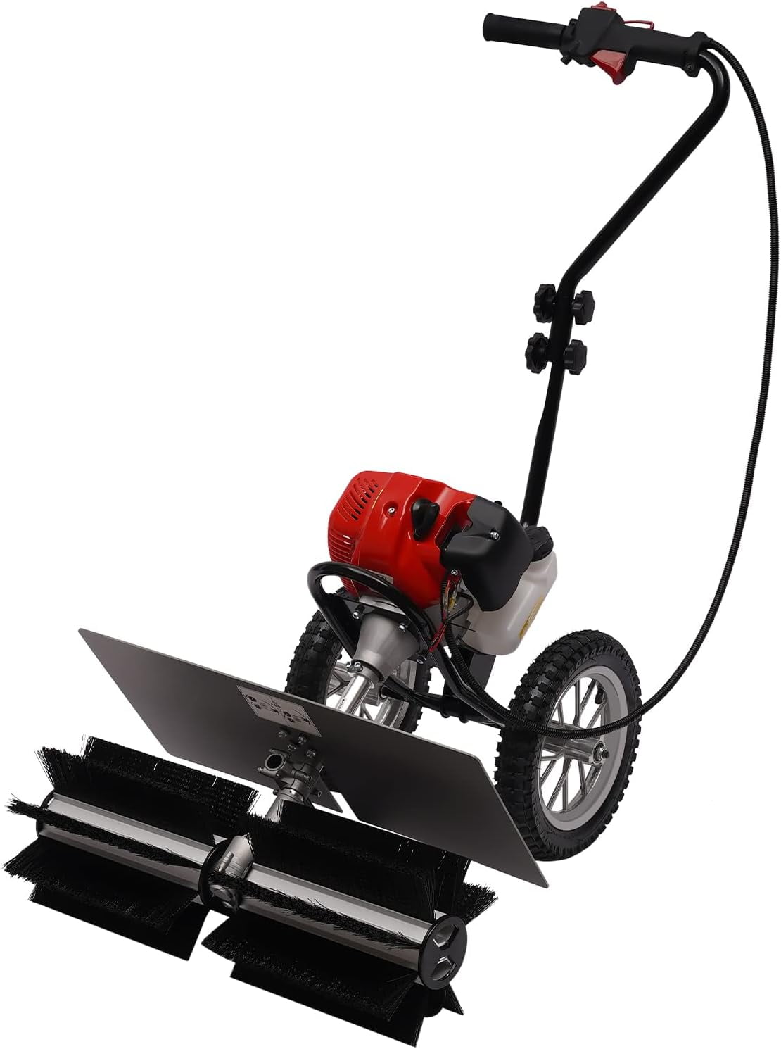 TFCFL 43CC 1.7HP Walk Behind Power Sweeper Broom 2Stroke Gas Engine