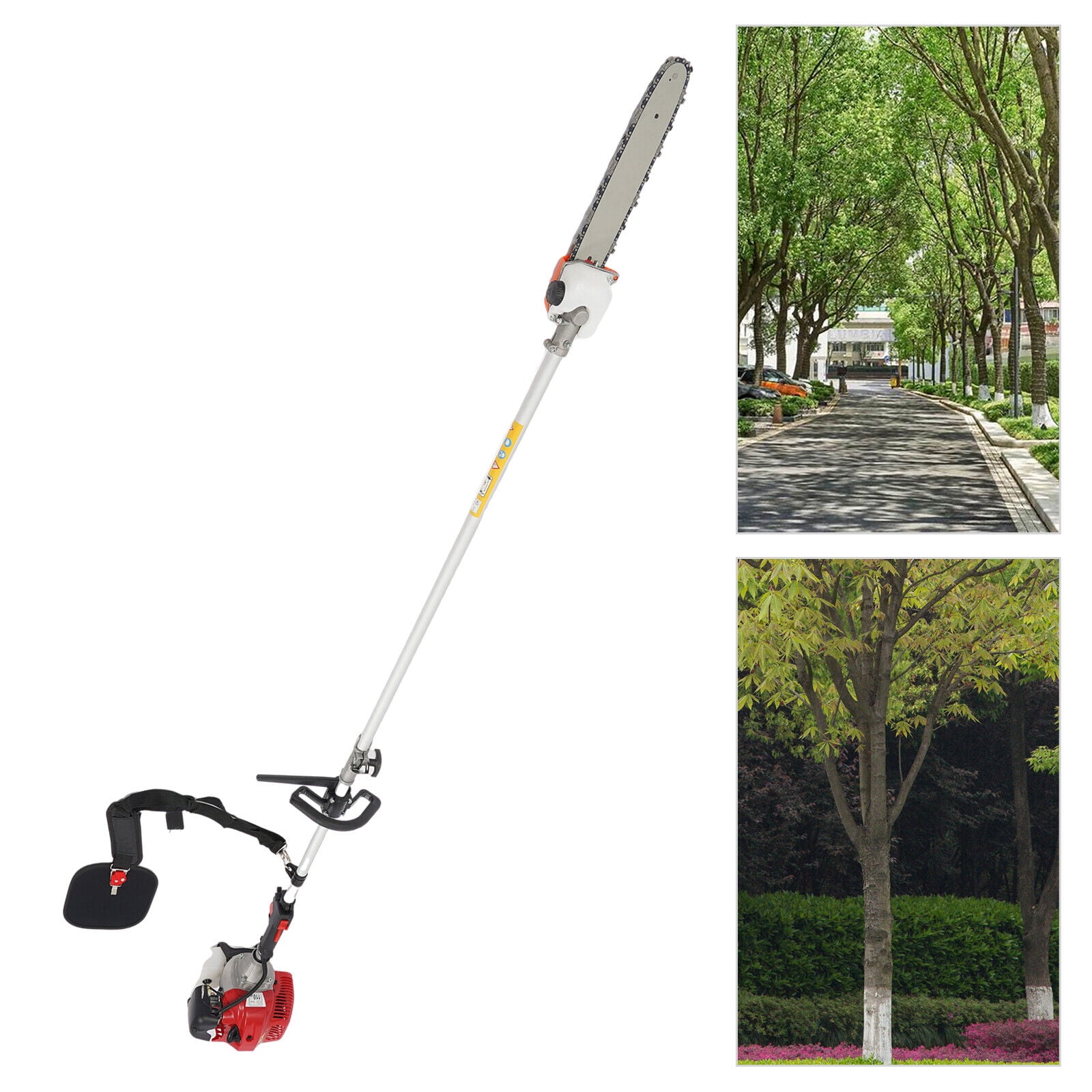 TFCFL 43CC Gas Powered Pruning Chain Saw Telescopic Rod Tree Branch ...