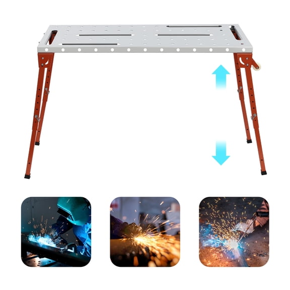 TFCFL 453.59kg/1000lbs Welding Workbench Table Portable Folding Working Bench Adjustable Height