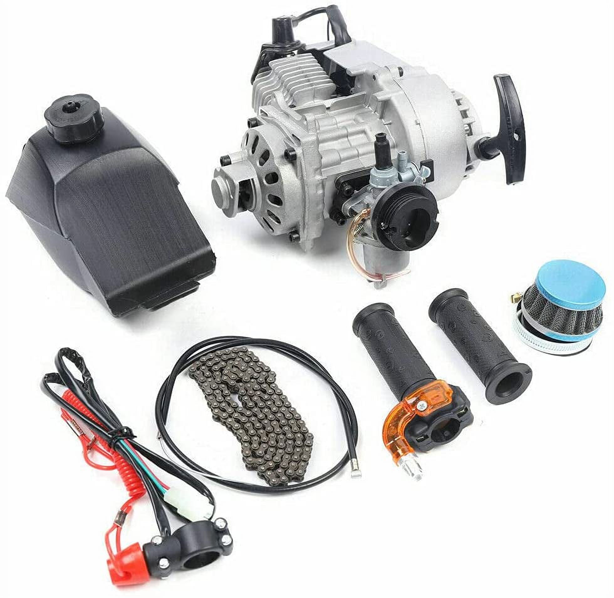 TFCFL 49cc 2 Stroke Engine Motor Kit Pull Start Engine Motor with Fuel Tank for Mini Dirt Bikes - image 1 of 7