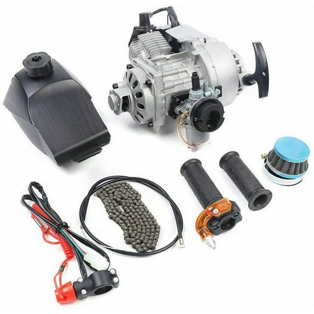 TFCFL 49cc 2 Stroke Engine Motor Kit Pull Start Engine Motor with Fuel Tank for Mini Dirt Bikes