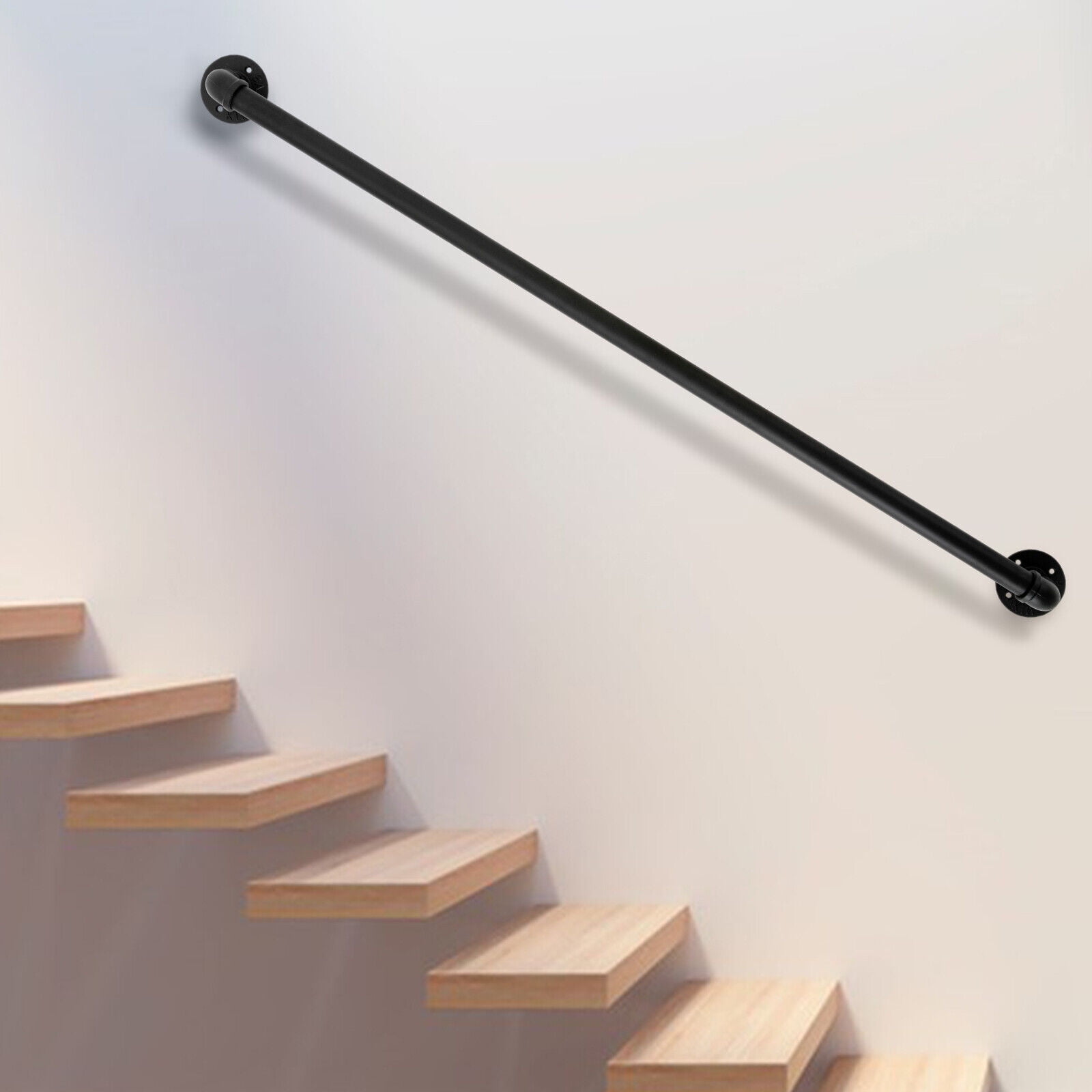 TFCFL 4FT Galvanized Steel Pipe Hand Rail Grab Bar Stair Handrail Staircase Banister Bathroom Bar Loft Railing