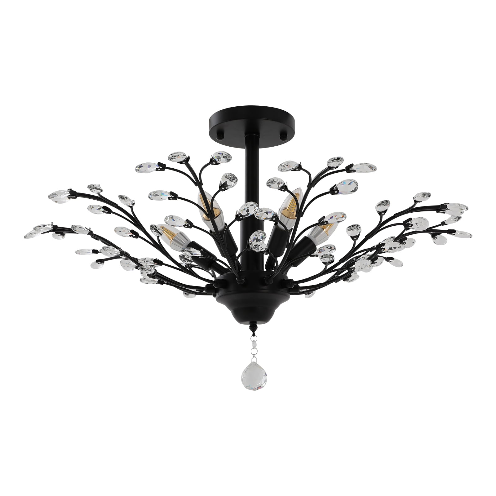TFCFL 5 Lights Vintage Branches Crystal Chandelier Semi Flush Mount tfcfl-5-lights-vintage-branches-crystal-chandelier-semi-flush-mount