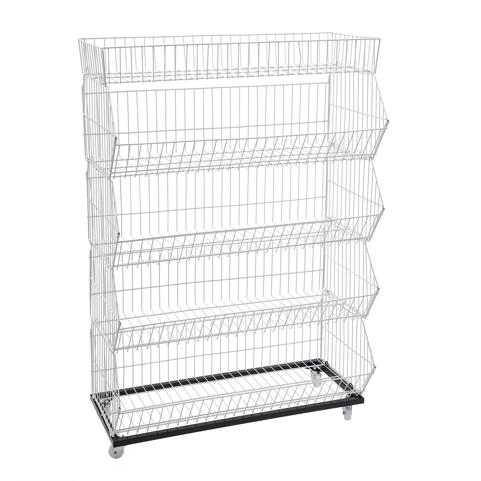 TFCFL 5-tier Retail Display Rack Wire Grid Merchandise Shelf Fruit ...
