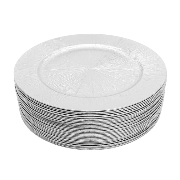 TFCFL 50 Pieces Charger Plates Bulk 13'' Round Plastic Dinner Plate Set for Wedding Baby Shower Party