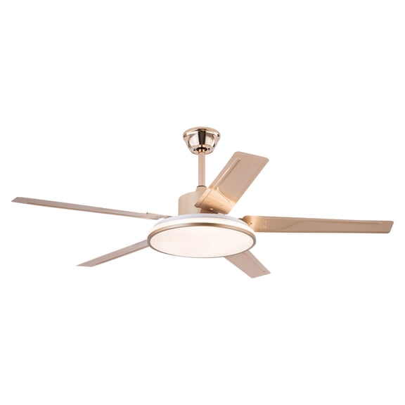 TFCFL 52 Inch Ceiling Fan Light Fan Lamp Round Dimmable LED Pendant Chandelier 6 Speed with Remote Control