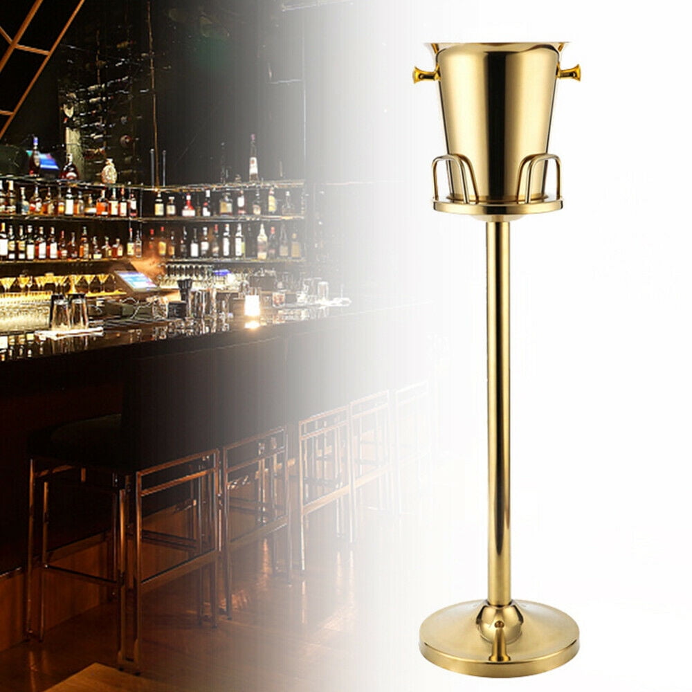 Gold champagne sales bucket with stand