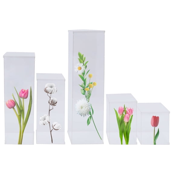 TFCFL 5Pcs Modern Wedding Flower Stand Box Acrylic Square Transparent Box Floral Decor