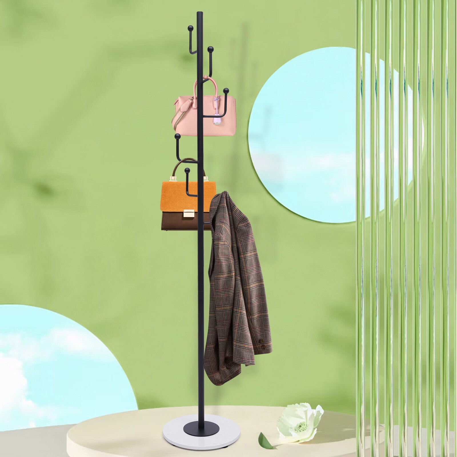 TFCFL 6 Hooks Metal Clothes Hanger Rack Umbrella Holder Tree Branches