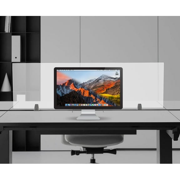 TFCFL 60*18" Office Desk Divider Translucent Privacy Panel Frosted Acrylic Clamp-on Desk Partition