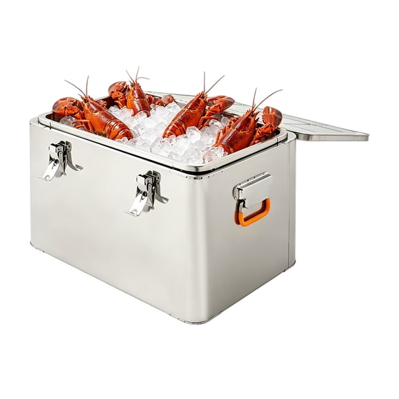 TFCFL 65L Stainless Steel Drop-in Ice Bin Chest Insulated Ice Bin with Lid for Cold Wine Beer Beverage Service 18"L x 12"W x 11"H