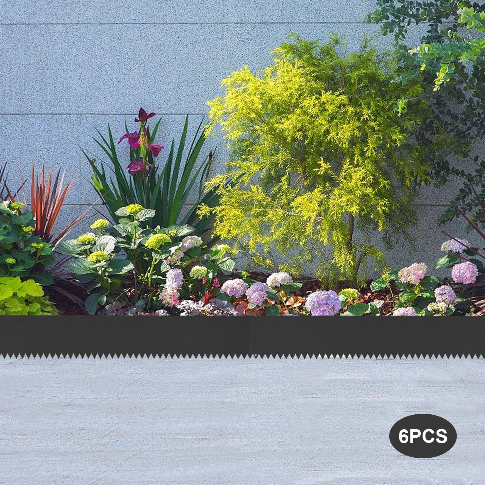 TFCFL 6pcs 20ft Landscape Edging Outdoor Black Garden Border Barrier Heavy Duty Steel Lawn Edging