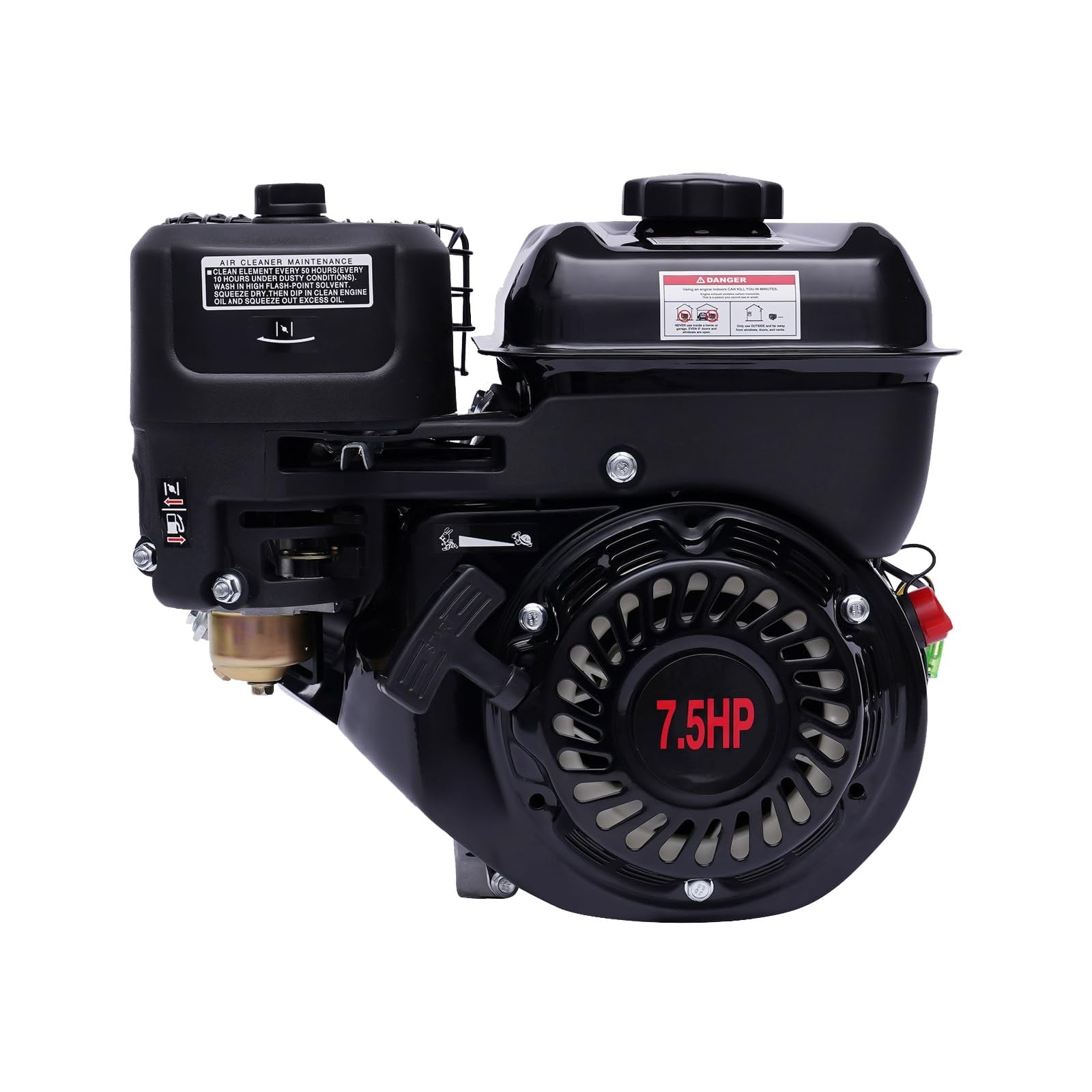 7.5HP 212CC Gas Engine,Pull Start 4-Stroke Mini Engine Motor Horizontal 20mm Shaft with Single Cylinder System,for Go Kart Lawn Mower Compressor Pump