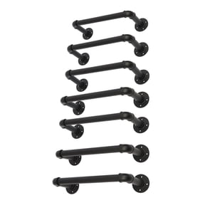 7 Pack Wall Mounted Ladders, 1-Rung Safety Step, Emergency Escape Ladder, for Window Well Egress - 16.1" W x 6" D Black