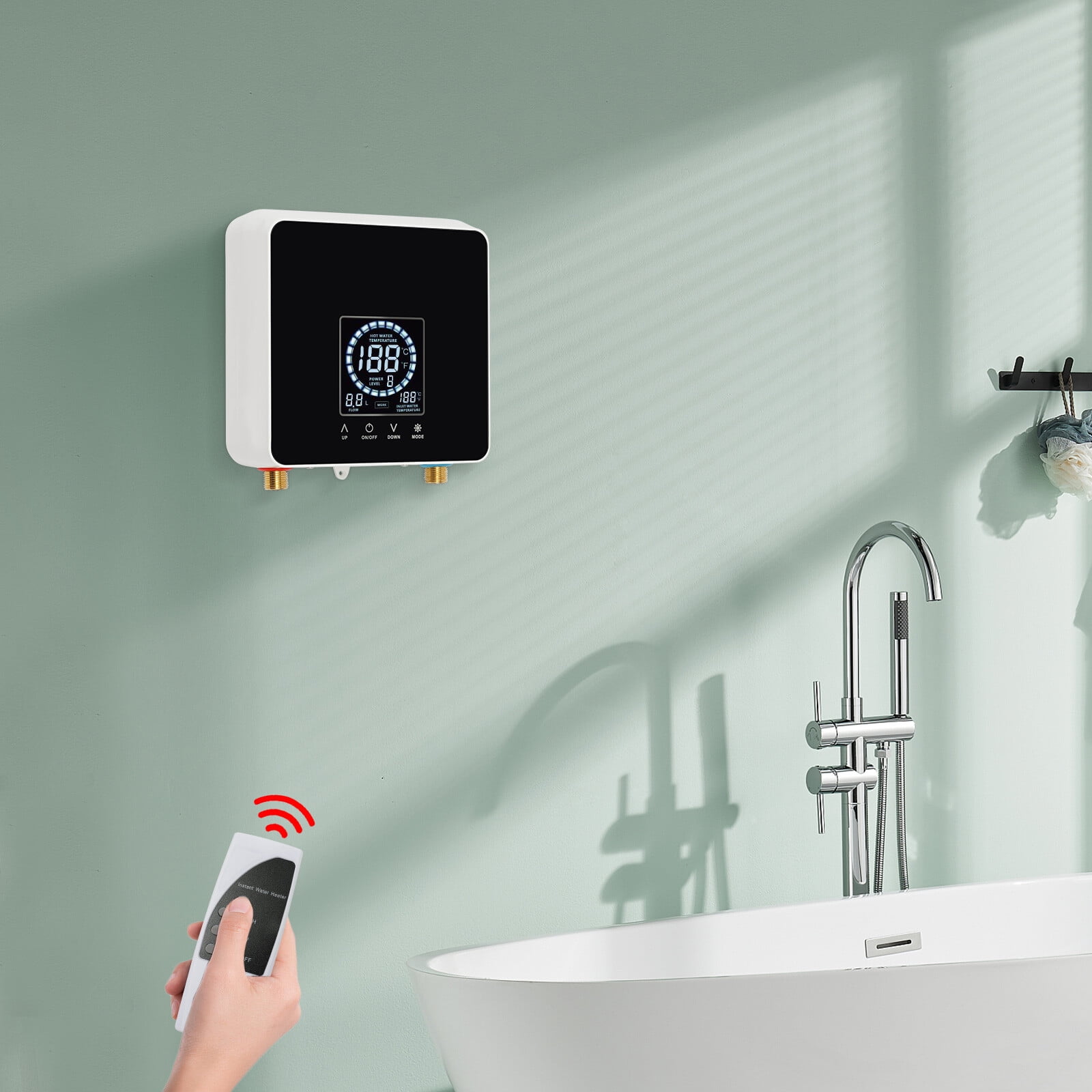 TFCFL 7500W Instant Electric Water Heater Quick Heating Wall Mounted Water Heater with LED Display