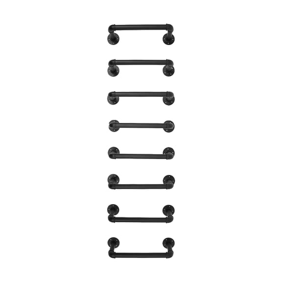 TFCFL 8-Rung Black Industrial Wall Mounted Ladders Heavy Duty Fire Escape Ladder for Window Well & Basement Egress