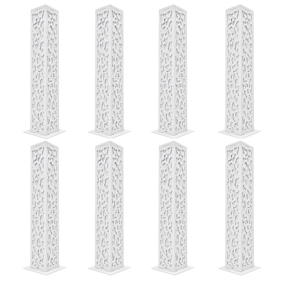 8pcs 47.2'' Tall Roman Columns White Hollow-out Flower Display Stand Elegant Pedestal Stand For Wedding Party Home Decoration