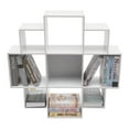 thumbnail image 1 of TFCFL 9 Compartments Bookcase White Open Book Shelf Bookcase Wall Mounted Bookshelf Storage Organizer, 1 of 24