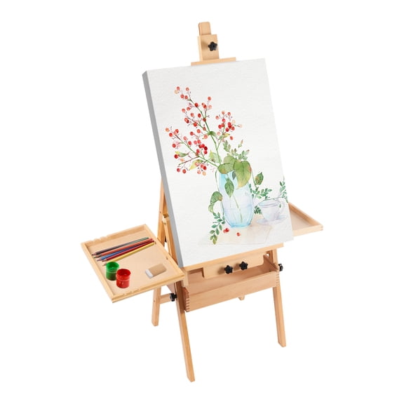 TFCFL 90 Adjustable Painting Board Stand Wooden Stand for Painting Painting Holder with Storage Tray