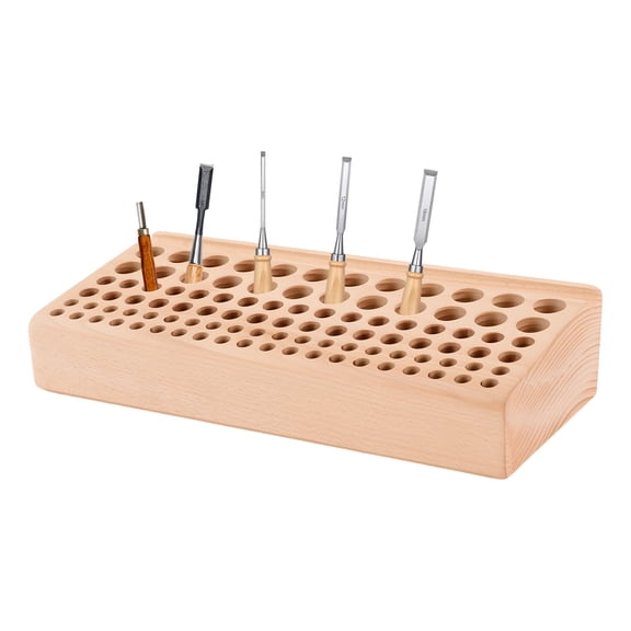TFCFL 98 Holes Carving Tool Holder Professional Craft Tool Organizer Rack Wooden Hand Work Tool Storage Stand
