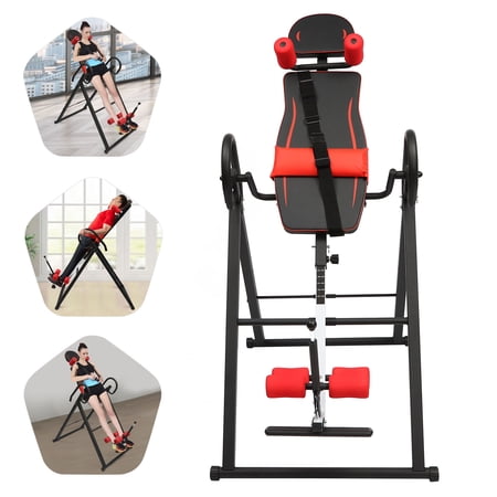 TFCFL Adjustable Inversion Table Teeter Machine Therapy Back Pain Relief Foldable Gravity Fitness