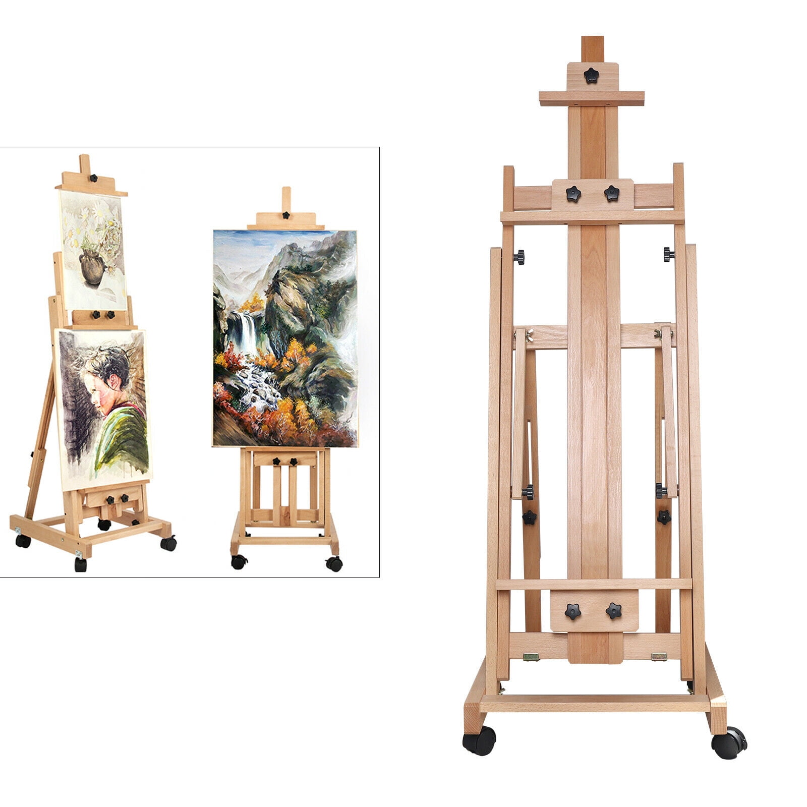 U.S. Art Supply 14 Medium Tabletop Wood Display Stand A-Frame Artist Easel  Beechwood Tripod, Kid Student Painting Party
