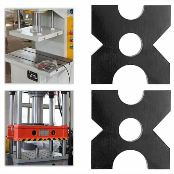 TFCFL Arbor Press Plate, 20 Ton and 32 Ton Shop Metal Press Plates with 4 Notch, H Frame Hydraulic Shop Press Plate 1" x 7" x 7" (1 Pair)