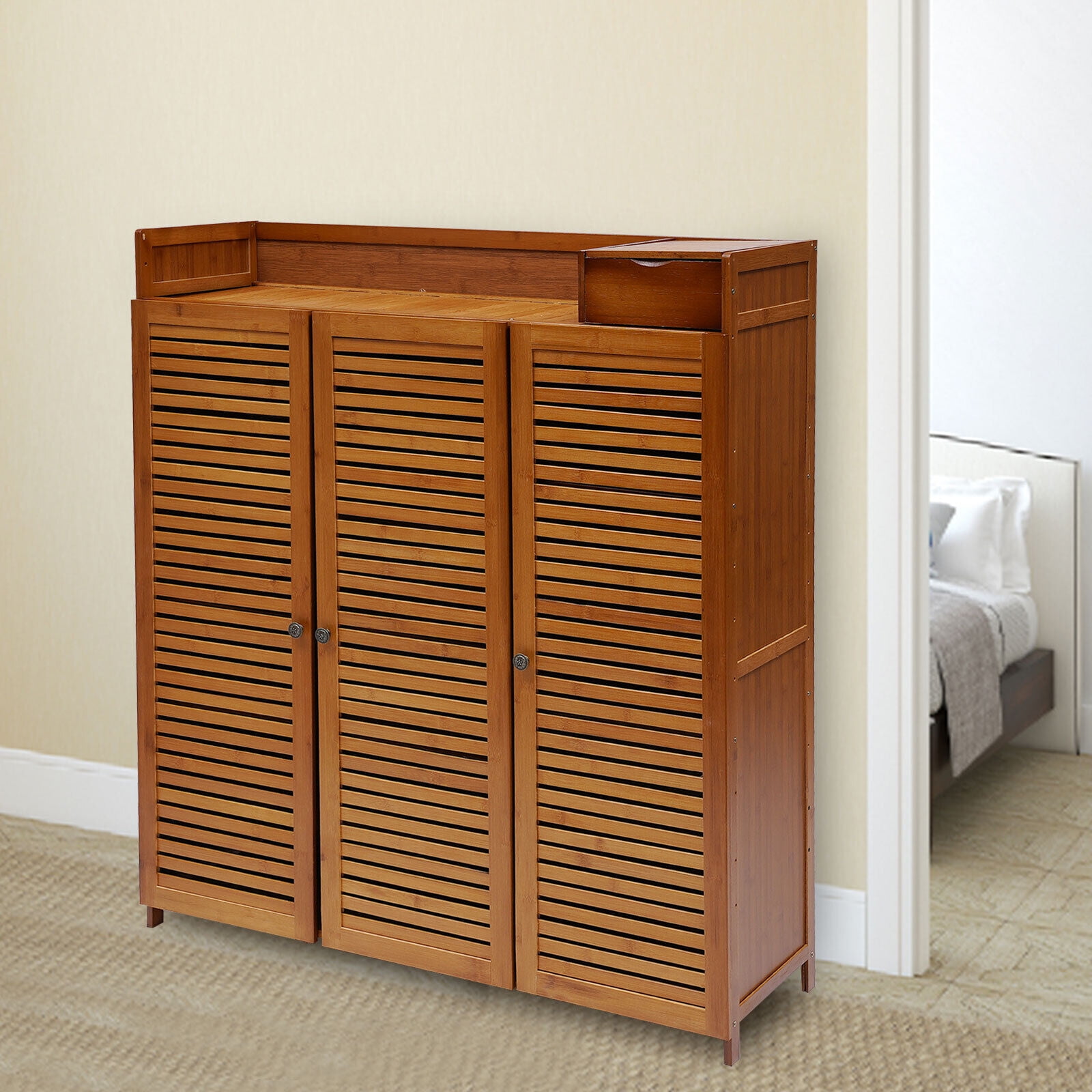 TFCFL Bamboo Shoe Storage Rack Organizer Entryway 7 Tier