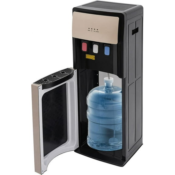 TFCFL Bottom Loading Water Cooler Dispenser with 3 Temperature Settings of Hot, Cold, Room Water, Floor Standing Hot and Cold Water Dispenser, Home Standing Water Dispenser (Champagne Gold)