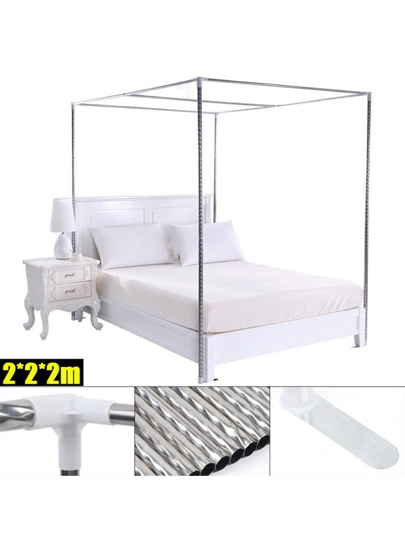 TFCFL Canopy Bed Frame Post Stainless Mosquito Netting Frame Bracket for 4 Corner Bed