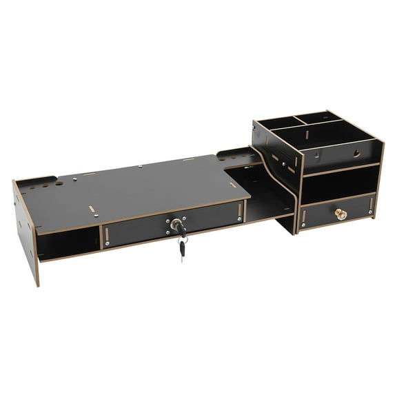 TFCFL Computer Monitor Booster Stand Tabletop Organizer Shelf Monitor Riser with Lockable Drawer