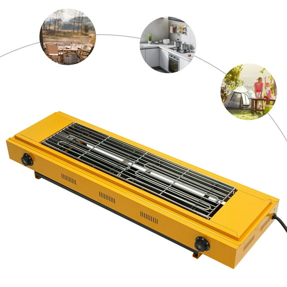 TFCFL Countertop Barbecue Grill 3KW Electric Portable BBQ Grill Stainless Steel Camping Grill Rectangular