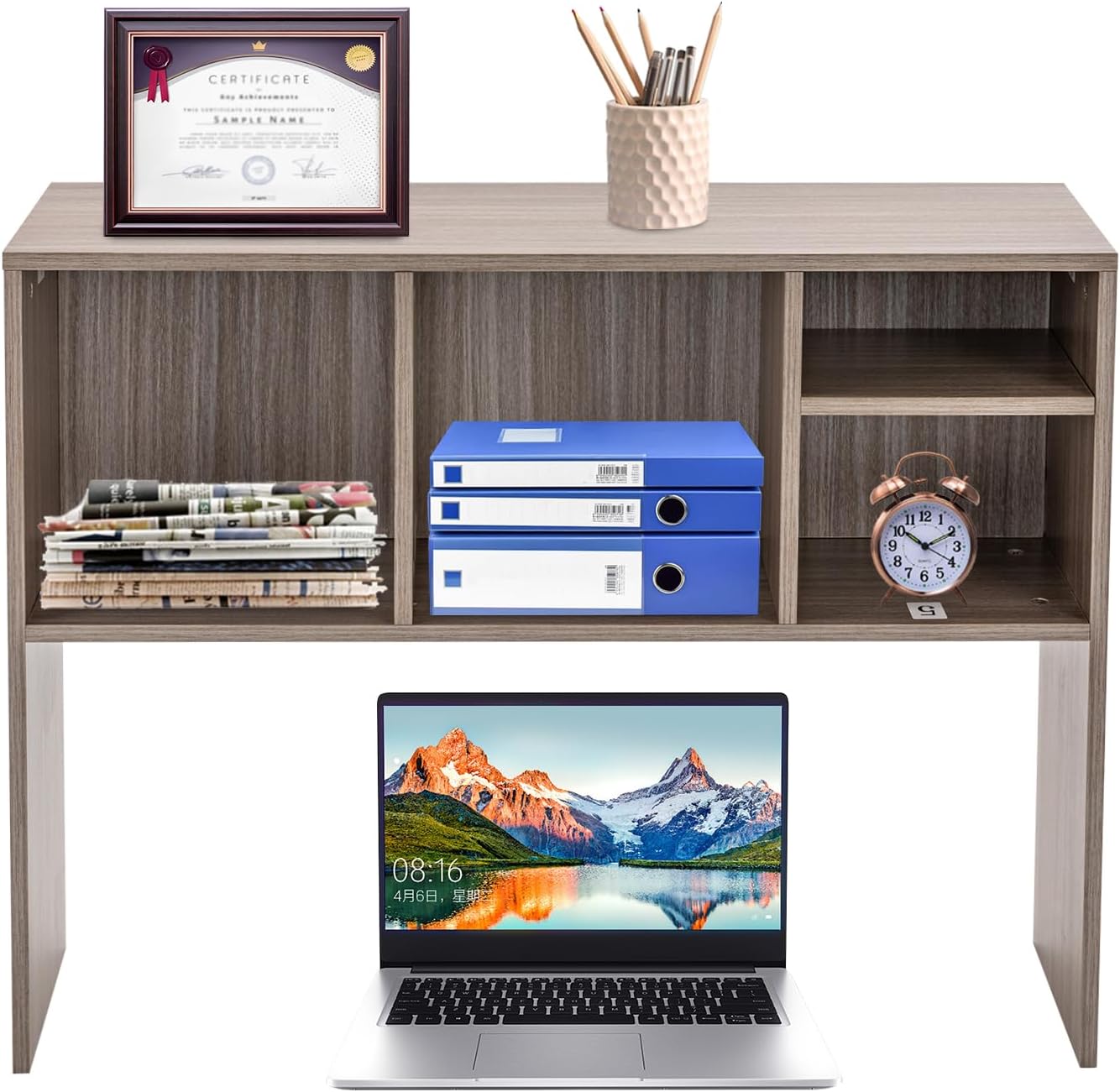 TFCFL Desk Bookshelf Organizer, Office Desk Bookshelf Holder, Desktop