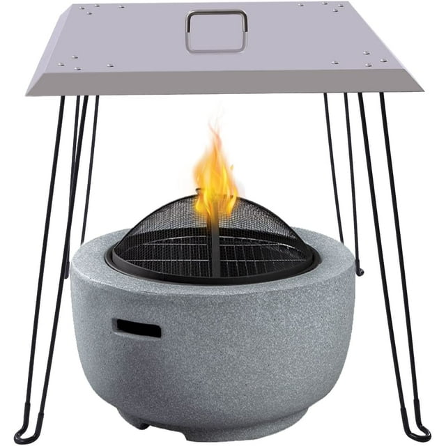 TFCFL Fire Pit Heat Deflector 24 x 24 Inch Stainless Steel Fire Pit