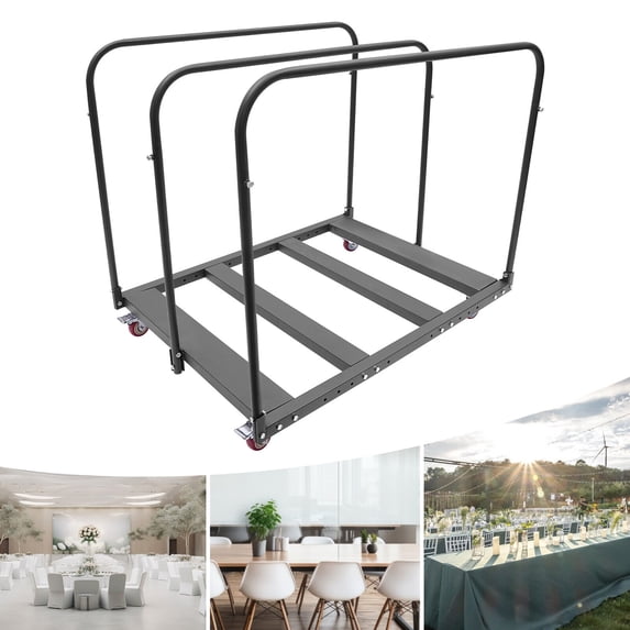 Table Cart Rack TFCFL Folding Chair Rack Dolly Cart Adjustable Table Storage Rack Desk ...