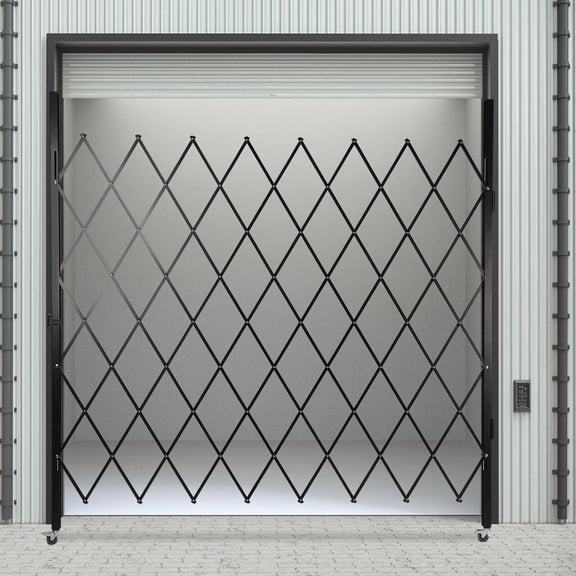 TFCFL Folding Security Gate 7.2ft x 6.5ft Wall Mount Single Folding Door Scissor Gate Expandable Barricade Gate