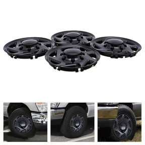 For Ford E250 E350 E450 Econoline Van 1999-2018 Black Hub Caps Rim Simulators 4pcs Full Wheel Covers