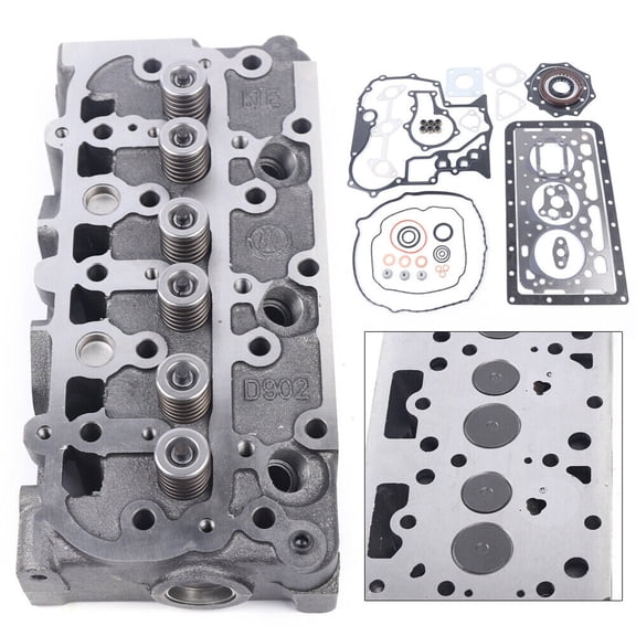 TFCFL For Kubota D902 RTV900 Engine Complete Cylinder Head W/ Valves Spring & Full Gasket Kit