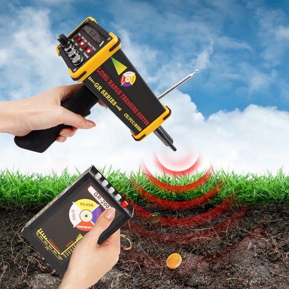 TFCFL GR200 Metal Detector Automatic Rotation Search Treasure Finder Locator Metal Detector for Adults With LED Digital Display