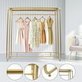 thumbnail image 1 of TFCFL Gold Clothing Rack Retail Metal Garment Rack With Top Shelf Dual-bar Clothes Hanging Rod, 1 of 12
