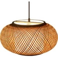thumbnail image 1 of TFCFL Hand-Woven Bamboo Pendant Light Fixture, 16" Bamboo Rattan Hanging Lamp, One-Light Adjustable Boho Basket Handmade Woven Pendant Lighting for Dining Living Bedroom Kitchen Farmhouse, 1 of 18