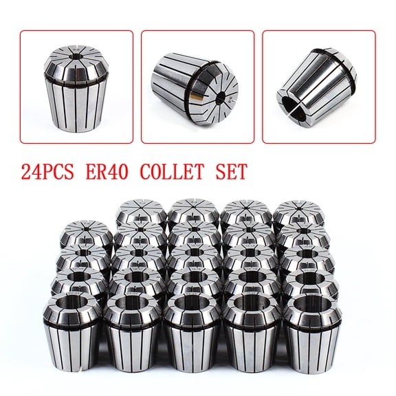 TFCFL Industrial Collet Chucks 24Pcs ER40 Collet Set for CNC Machine Using Spring Collet Set Collet Chucks