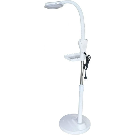 TFCFL Magnifying Floor lamp, 16x LED 58W Gooseneck Floor Light with Magnifying Glass Adjustable Brightness Height & Angle for Reading Task Craft Lighting Salon